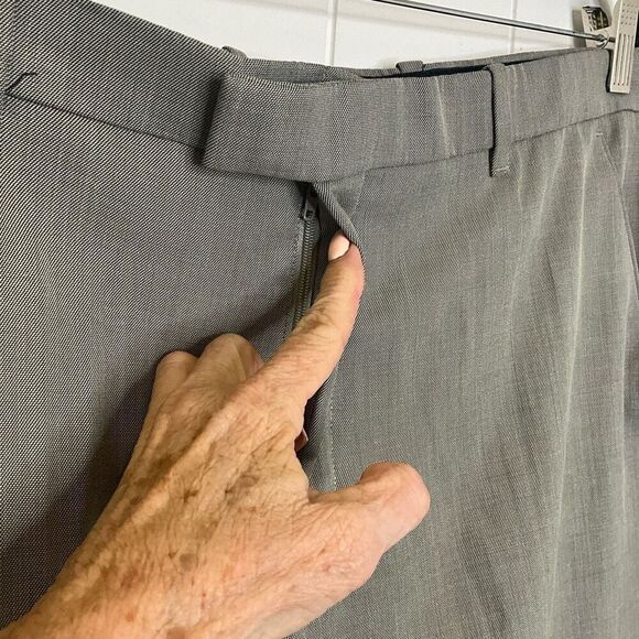 Perry Ellis Portfolio Men's 38x32 Grey Flat Front Dress Pants Trousers Slacks - Picture 8 of 15